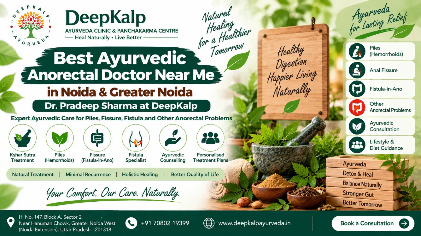 Best Ayurvedic Anorectal Doctor Near Me in Noida & Greater Noida: Dr. Pradeep Sharma at DeepKalp